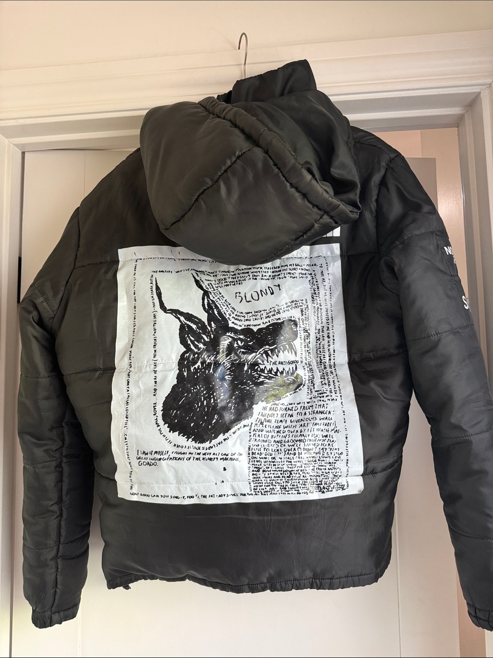 The North Face Black Puffer Supreme Jacket - needs a new zipper